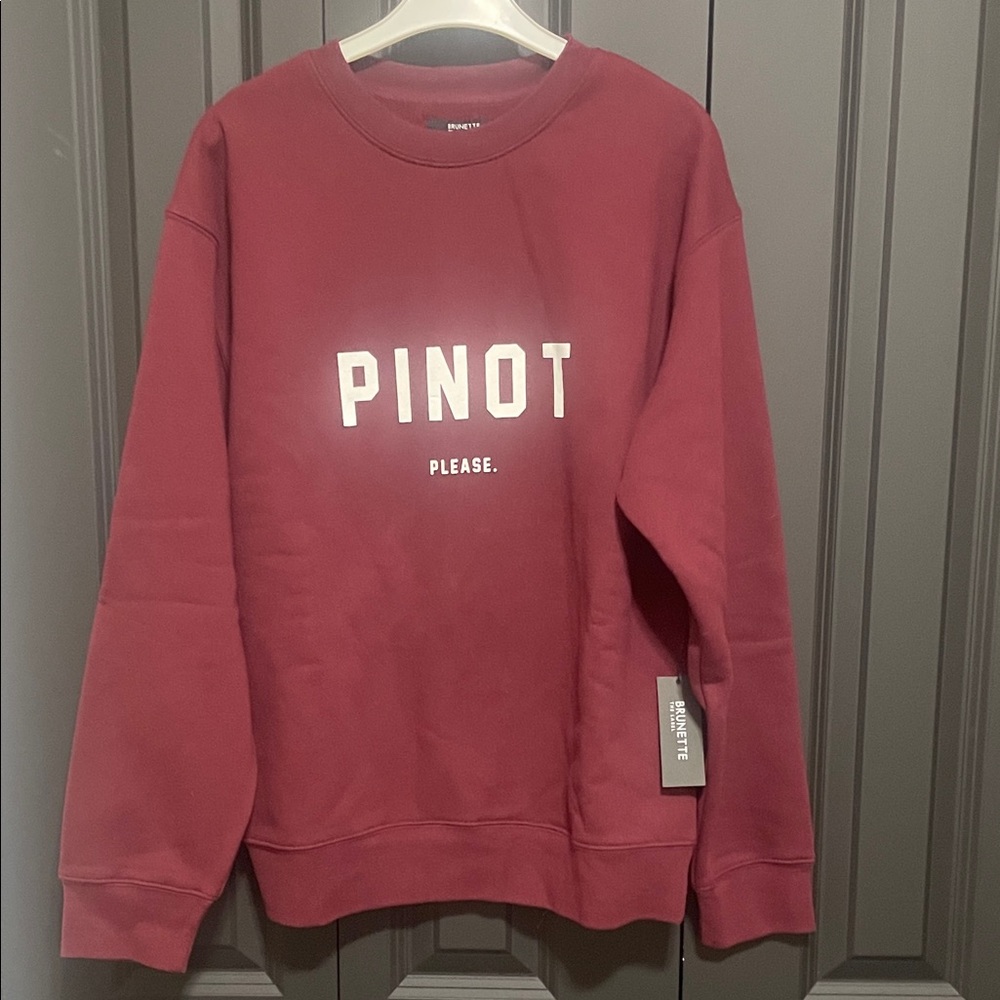 Brunette The Label Pinot Please Sweatshirt - Burgundy